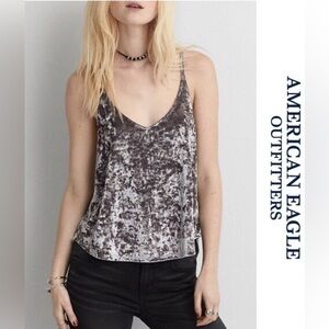 AEO Velvet Camisole in Gray